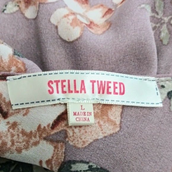 Stella Tweed Floral Print Tank Top NWOT Size Large - Picture 5 of 5